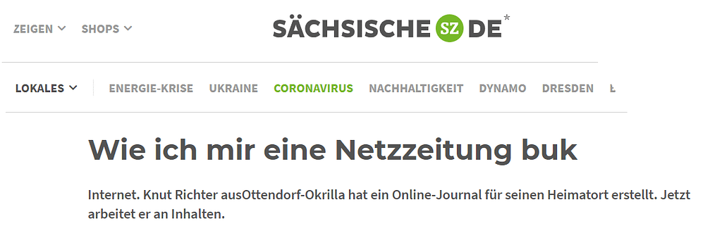 Wie ich mir eine Netzzeitung buk