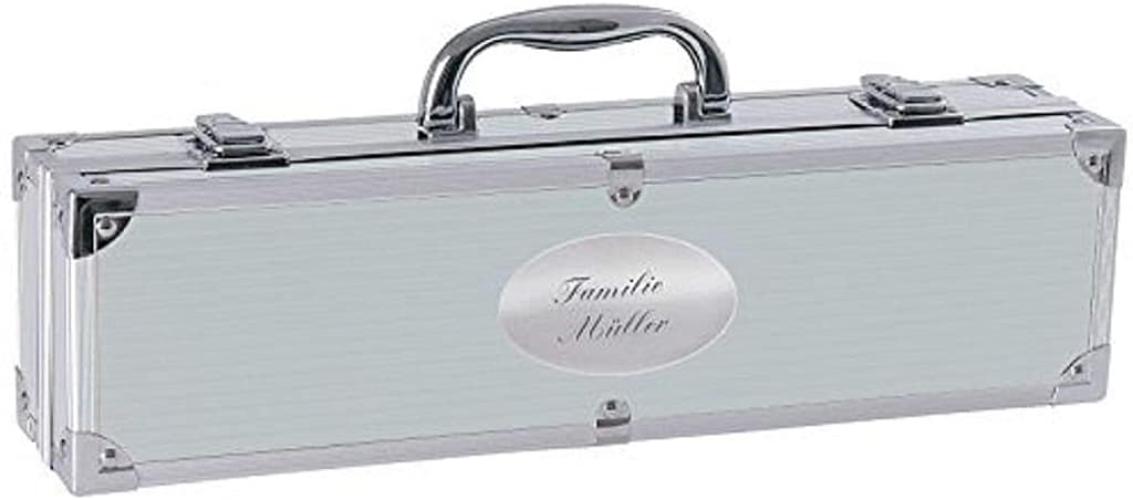 Dein Geschenk zum Vatertag 17 Grillkoffer mit 3-teiligem Grillbesteck INKL. GRAVUR