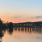 Sonnenuntergang an der Elbe in Blasewitz