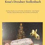 Knut's Dresdner Stollenbuch jetzt überall als E-Book verfügbar 6 a book cover with a gold horse and a large rock with a christmas tree