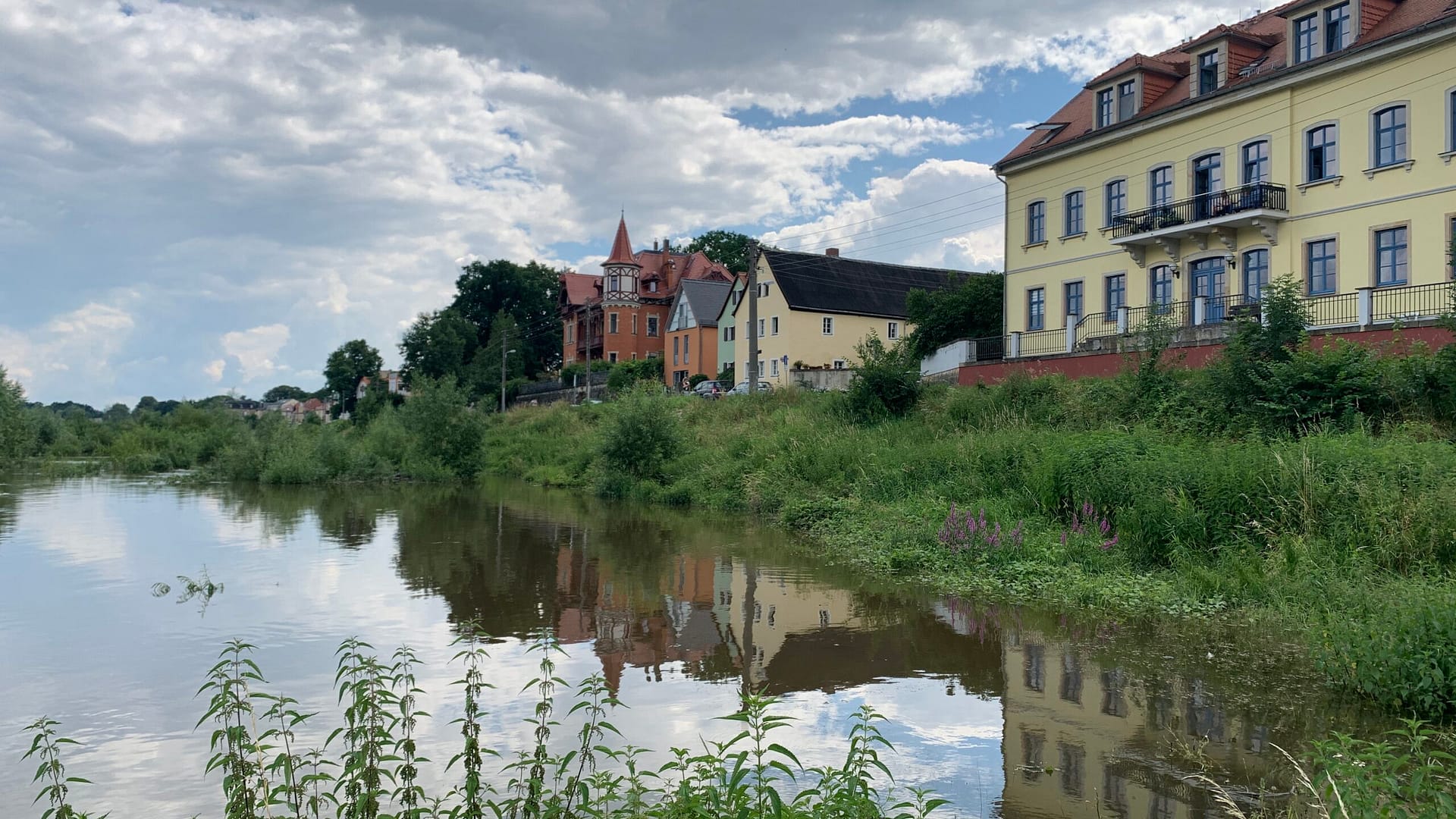 Bildergalerie die Elbe am Laubegaster Ufer 27 Das Laubegaster Ufer von der Elbe aus gesehen