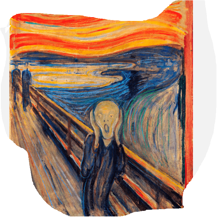 Emotionen, Fetisch, glücklich sein - Darf ich auch mal unglücklich sein? 3 Der Schrei; Bild von Edvard Munch, gemalt 1893